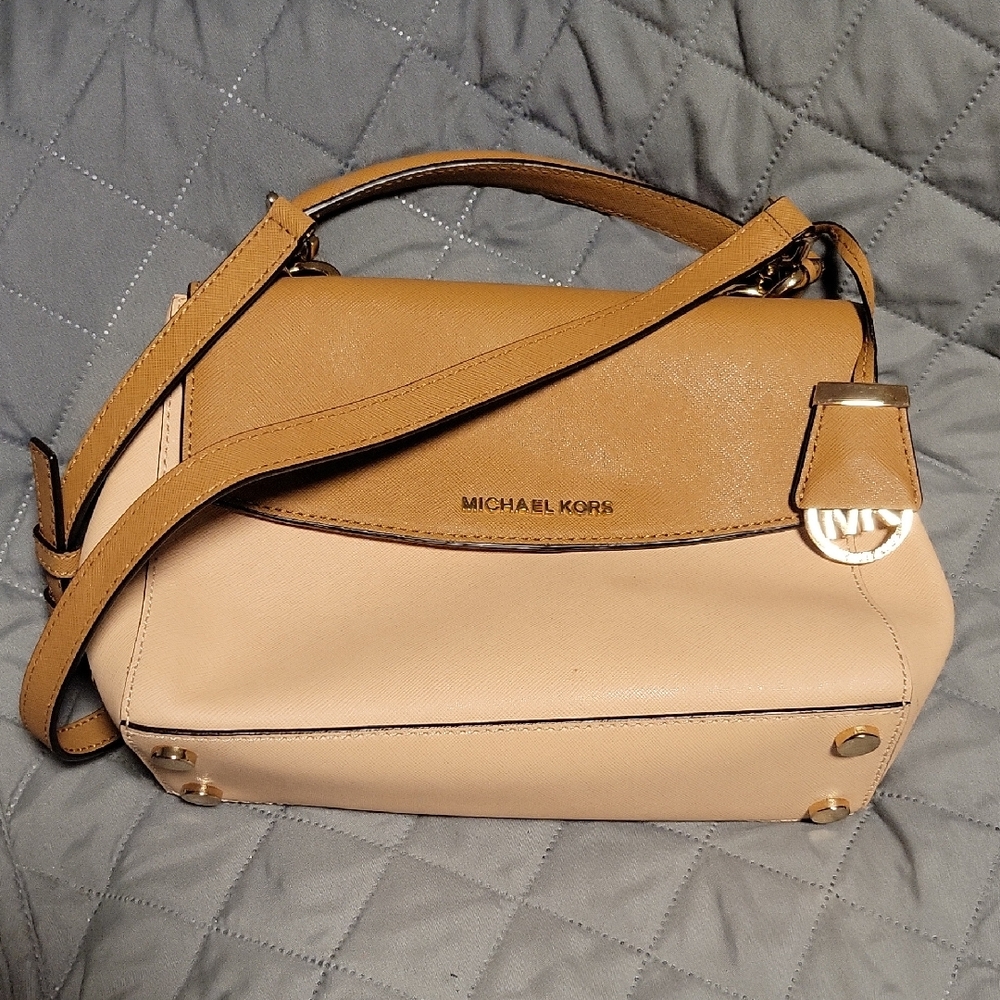 Michael Kors Brown and Cream Satchel